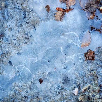 First crunchy ice of the year. I crunched it, of course.
