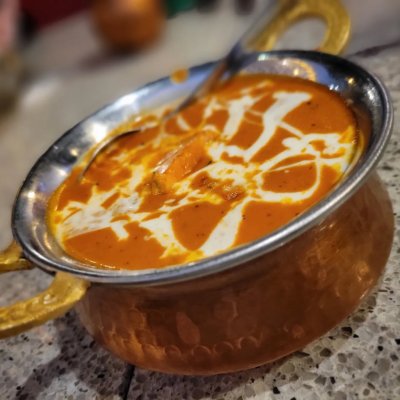 Butter chicken and naan bread at The Curry Culture.