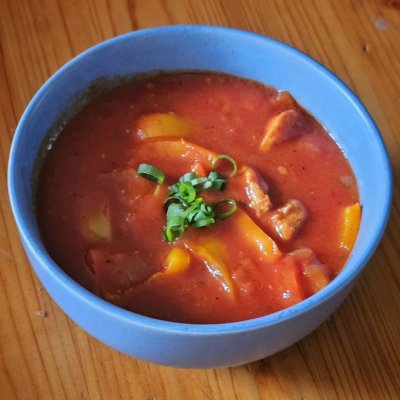 Sausage pepper soup.