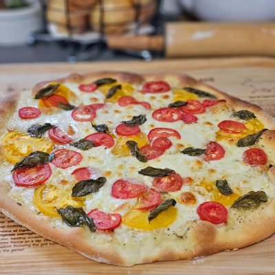 Pizza Margherita from scratch.