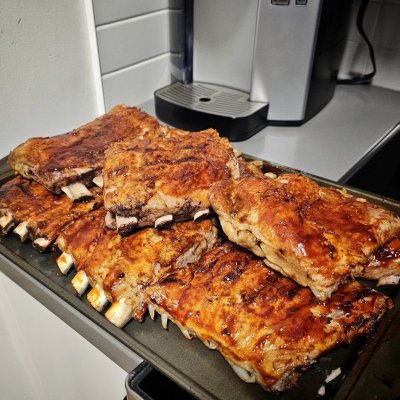 Ribs were on sale at @nofrillsca, and some followed us home this morning.